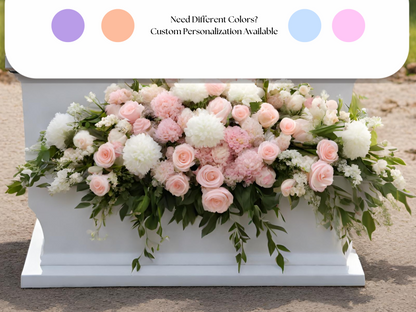 Silk Headstone Flowers for Grave Blanket Flowers for Memorial Day