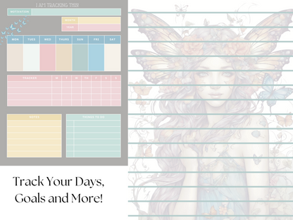 Fairy & Butterfly Bullet Journal Printable Download Fairy Journal 25 Page Set