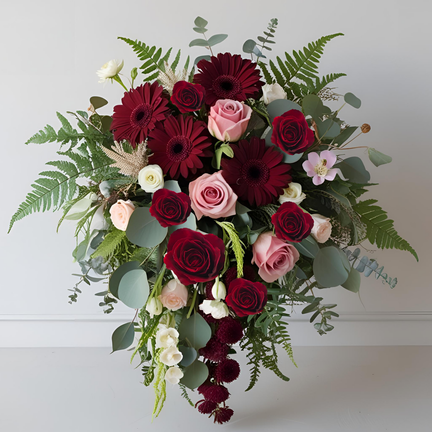 Luxury Bridal Bouquet for Bride | Red, Burgundy & Pink Wedding Bouquet | CT Event Florist