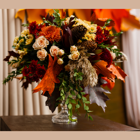 Thanksgiving Flower Centerpiece "Autumn Opulance" Elegance Arrangement for Thanksgiving