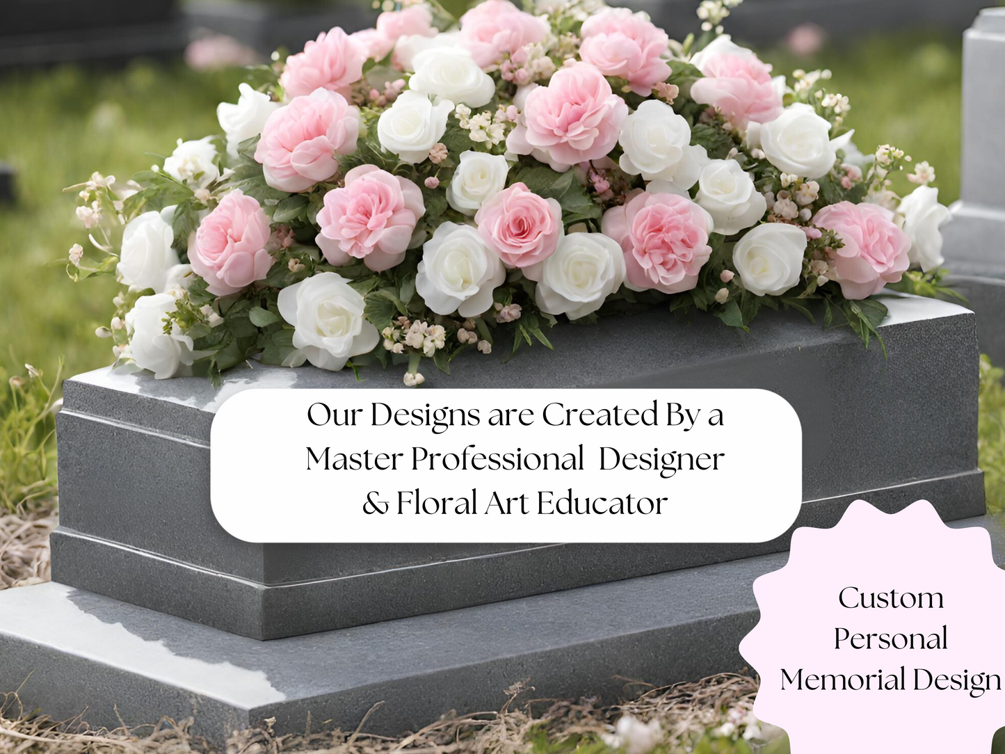 Silk Headstone Flowers for Grave Blanket Flowers for Memorial Day