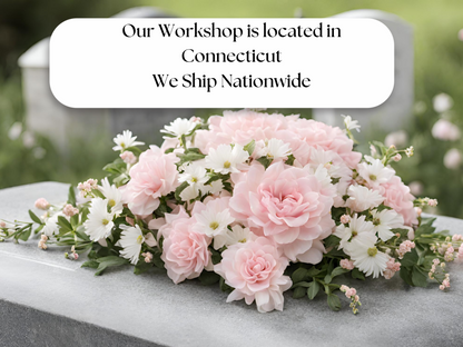 Silk Headstone Flowers for Grave Blanket Flowers for Memorial Day