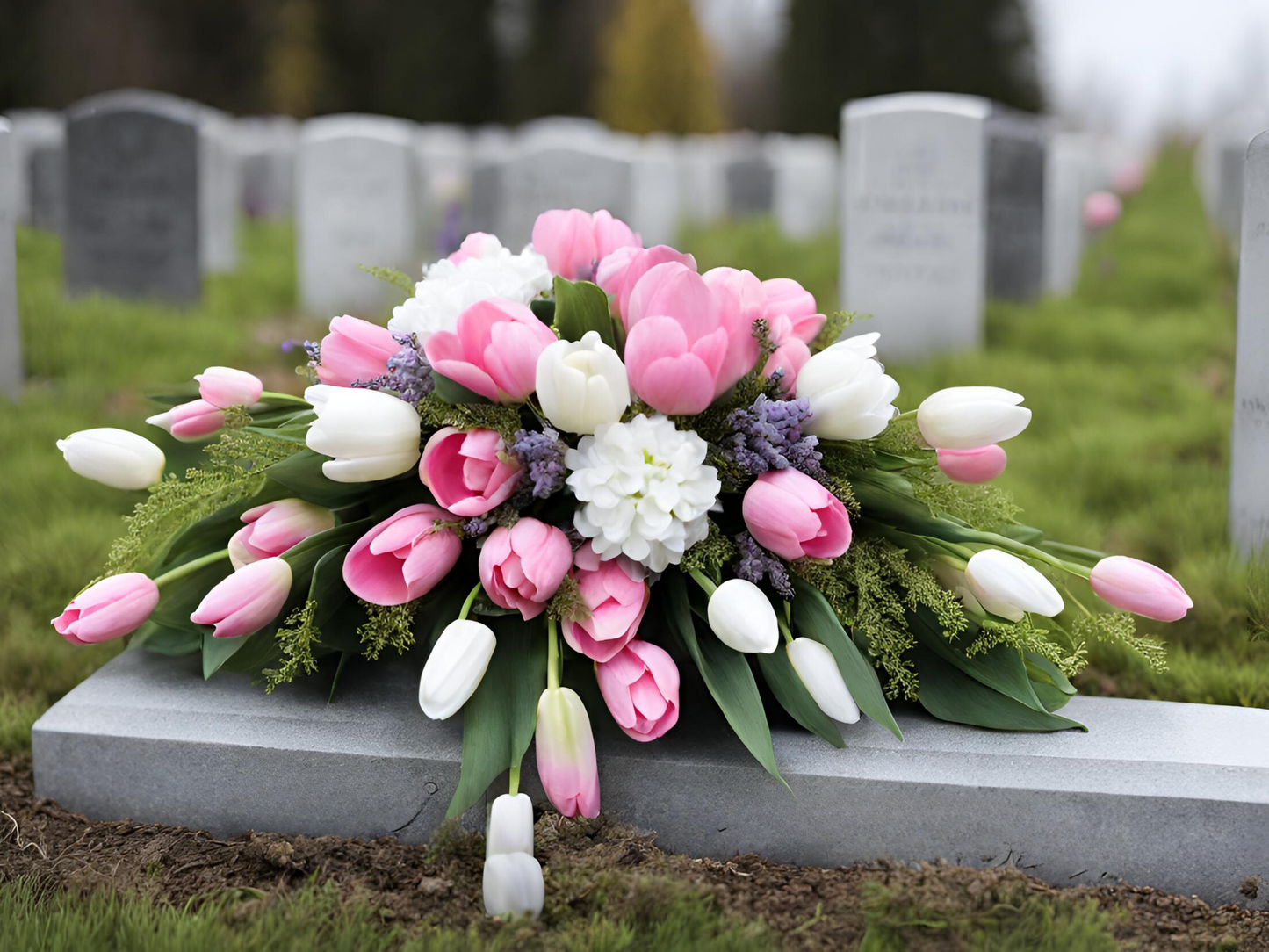Celebration of Life Silk Flowers for Grave Blanket Flowers for Cemetery Flowers for Mother