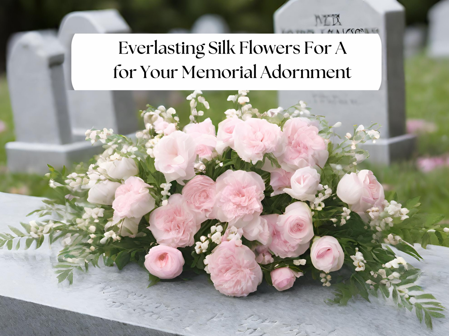 Silk Headstone Flowers for Grave Blanket Flowers for Memorial Day