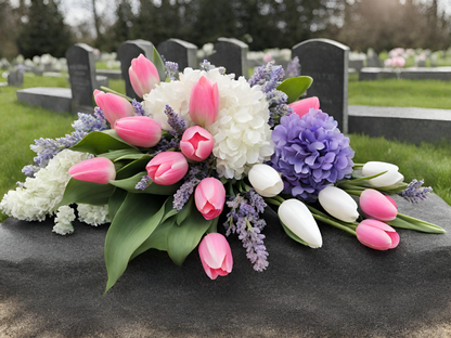 Celebration of Life Silk Flowers for Grave Blanket Flowers for Cemetery Flowers for Mother