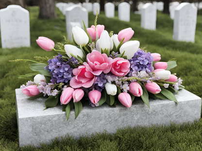 Celebration of Life Silk Flowers for Grave Blanket Flowers for Cemetery Flowers for Mother