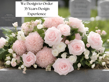 Silk Headstone Flowers for Grave Blanket Flowers for Memorial Day