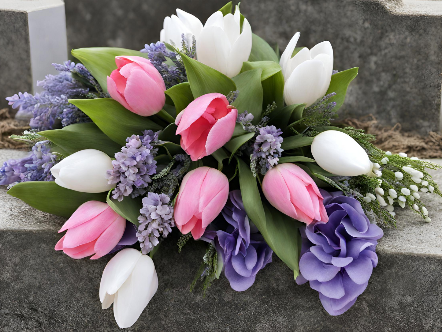 Celebration of Life Silk Flowers for Grave Blanket Flowers for Cemetery Flowers for Mother