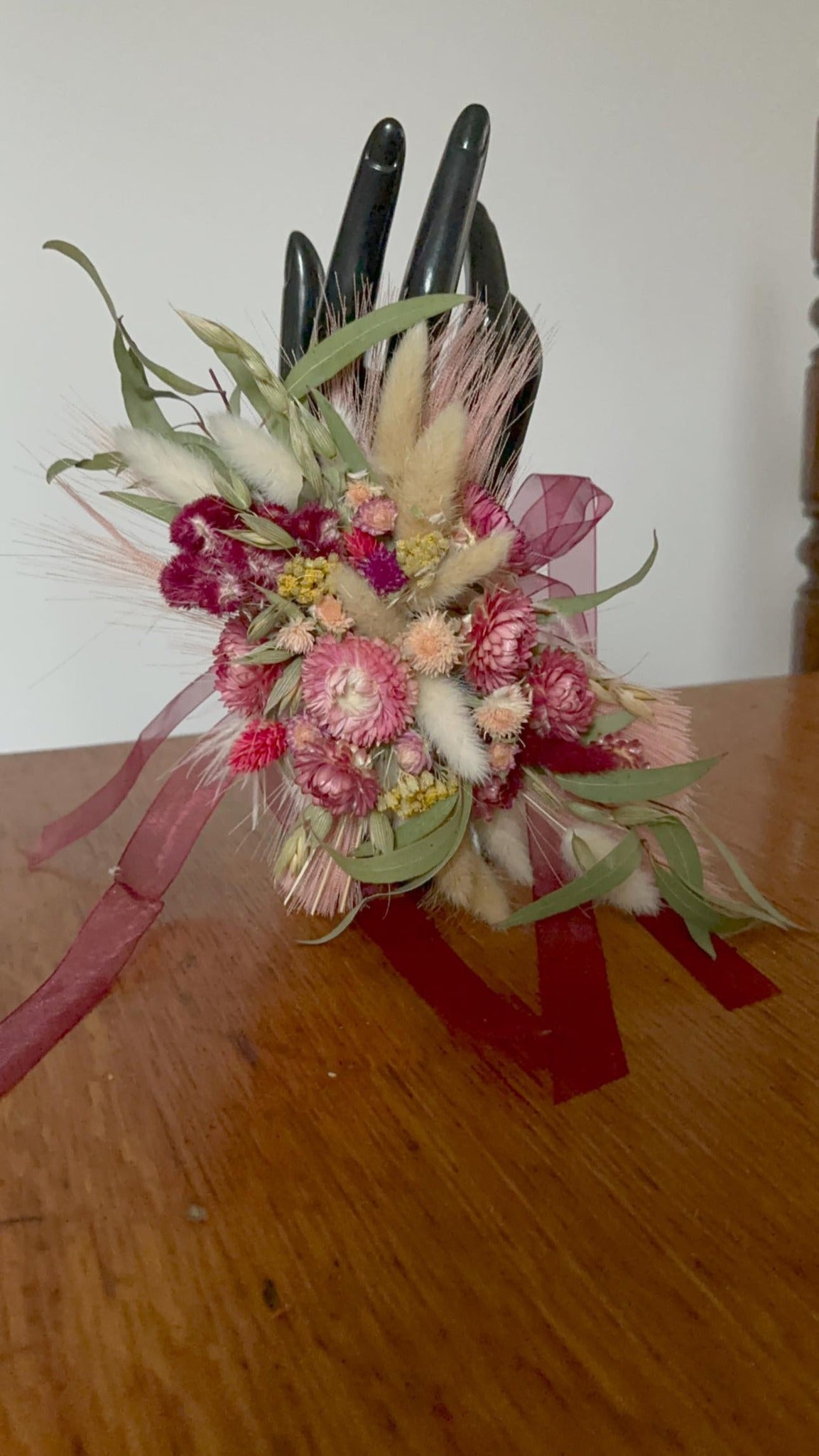 Bohemian Dried Flower Wrist Corsage| Wearable Flowers
