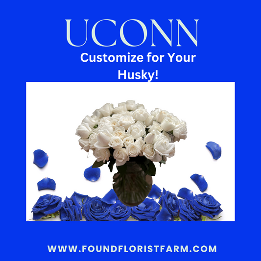 UCONN Flower to UCONN "Blue and White" Rose Vase